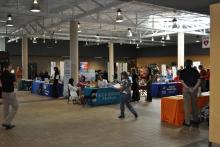 Atrium with sponsor tables