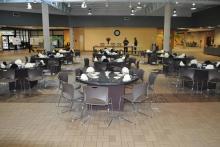 Atrium with round tables
