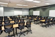 Longhorn room with classroom seating back left