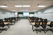 Longhorn room with classroom seating back right