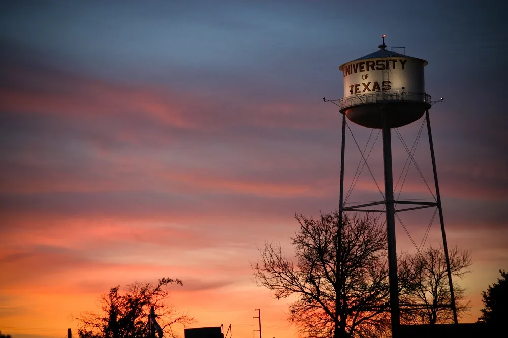 water tower sunset